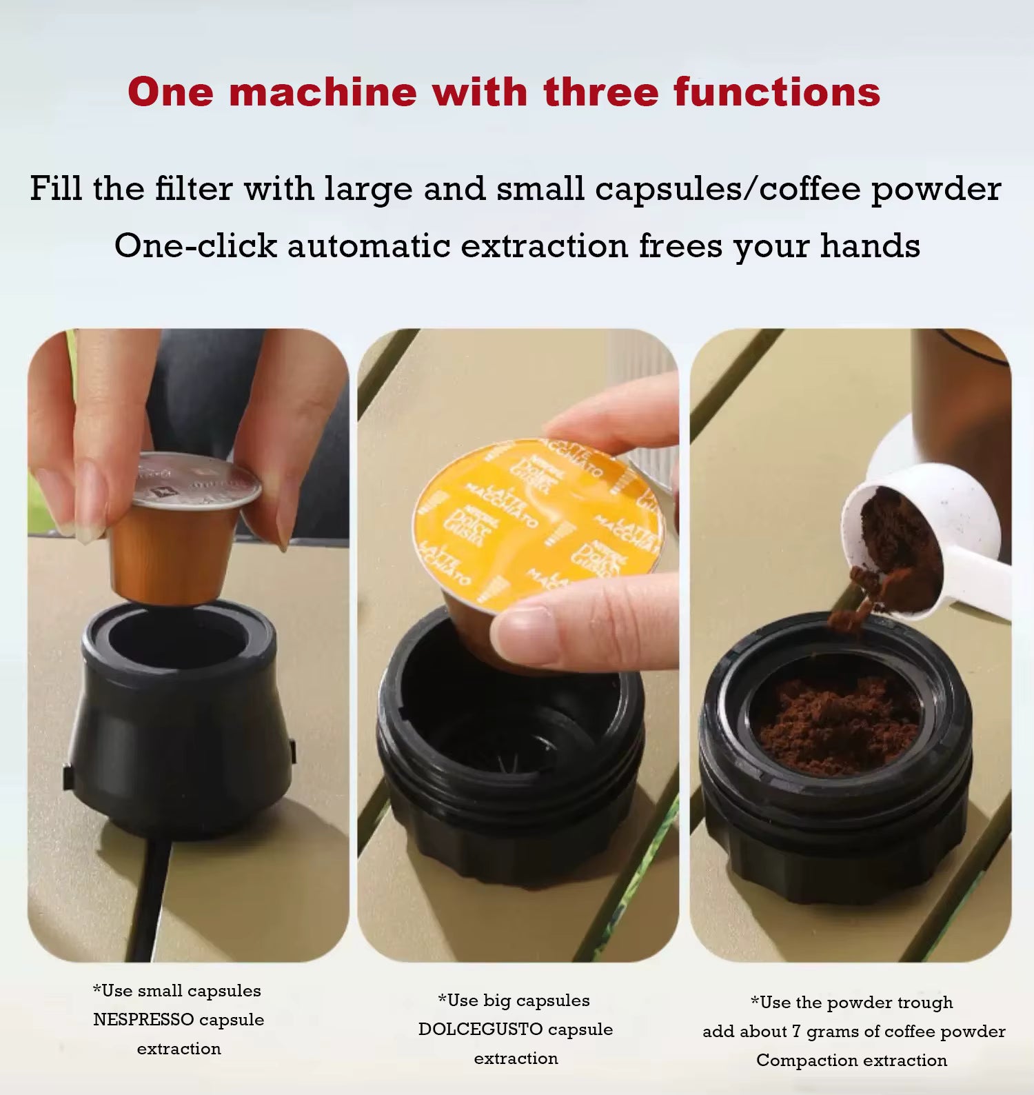 Nieuwe 3-in-1 draagbare koffiezetter, Journey Brew™ digitaal display 