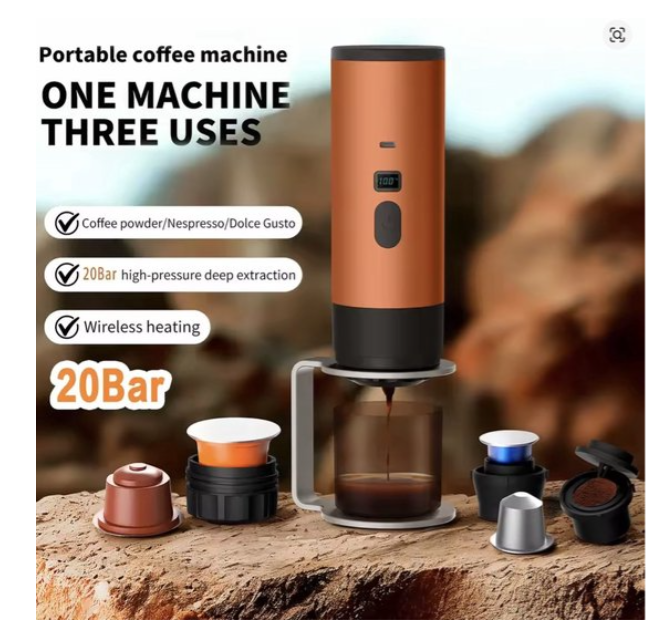 Nieuwe 3-in-1 draagbare koffiezetter, Journey Brew™ digitaal display 